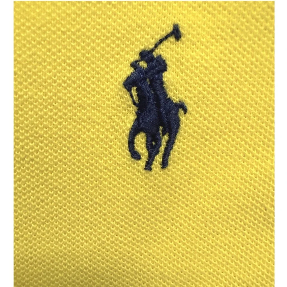 Polo Ralph Lauren Yellow Nautical Flag Crest Polo Shirt Custom Fit Men's L